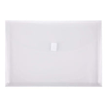Load image into Gallery viewer, Plastic Poly Envelopes Legal Size Side Loading Clear Document Folders with Hook & Loop Closure,White