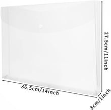 Load image into Gallery viewer, Plastic Envelopes with Snap Closure, Legal Size Expandable Organizition File Folder-White