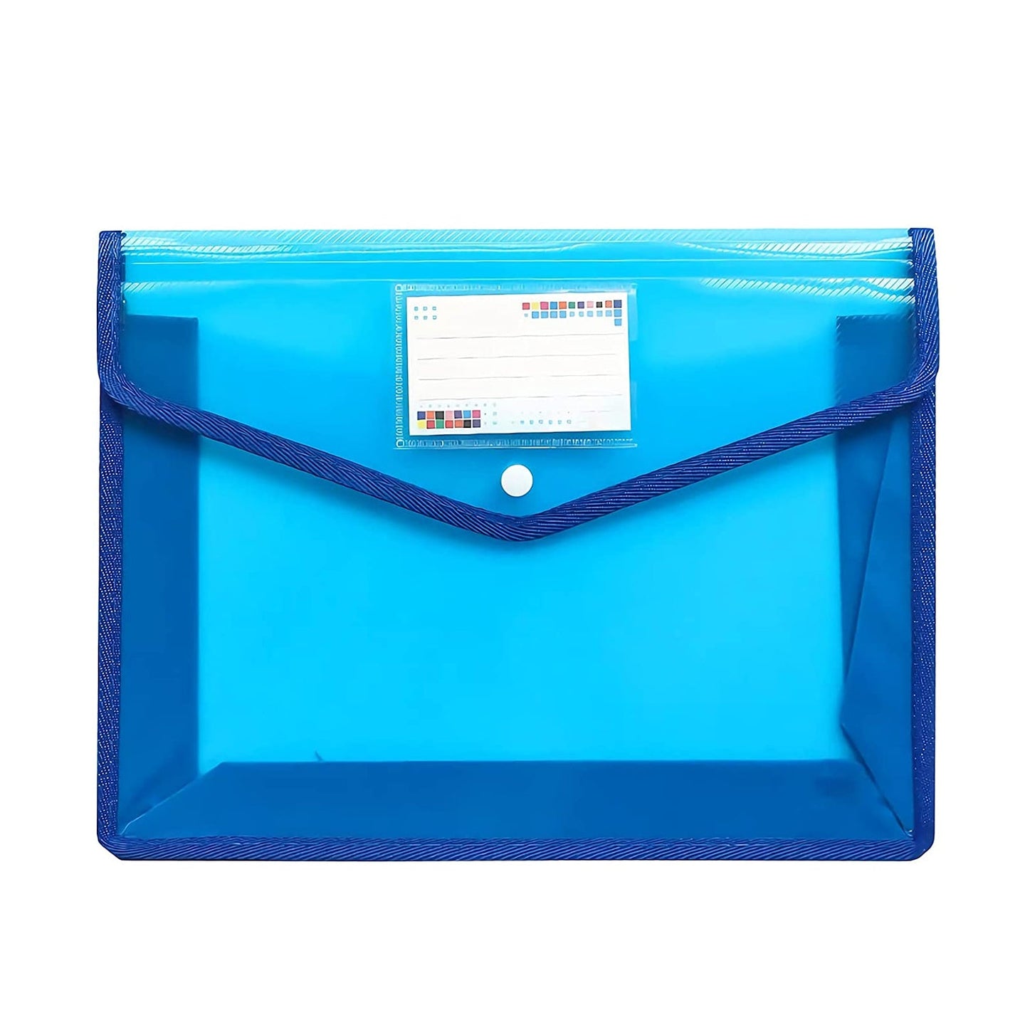 Plastic File Folders Legal Size Expandable Document Folder with Snap Button Closure, Blue