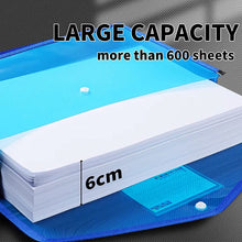 Load image into Gallery viewer, Plastic File Folders Legal Size Expandable Document Folder with Snap Button Closure, Blue
