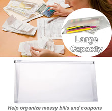 Load image into Gallery viewer, #10 Zipper Plastic Envelopes 5*10 Green Color Envelopes Folder for Money Receipts Coupons Bills
