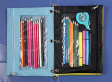 Load image into Gallery viewer, 3 Ring Binder Pencil Pouch with Zipper for School and Office（1 PCS, Black)
