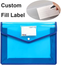 Load image into Gallery viewer, Plastic File Folders Legal Size Expandable Document Folder with Snap Button Closure, Blue
